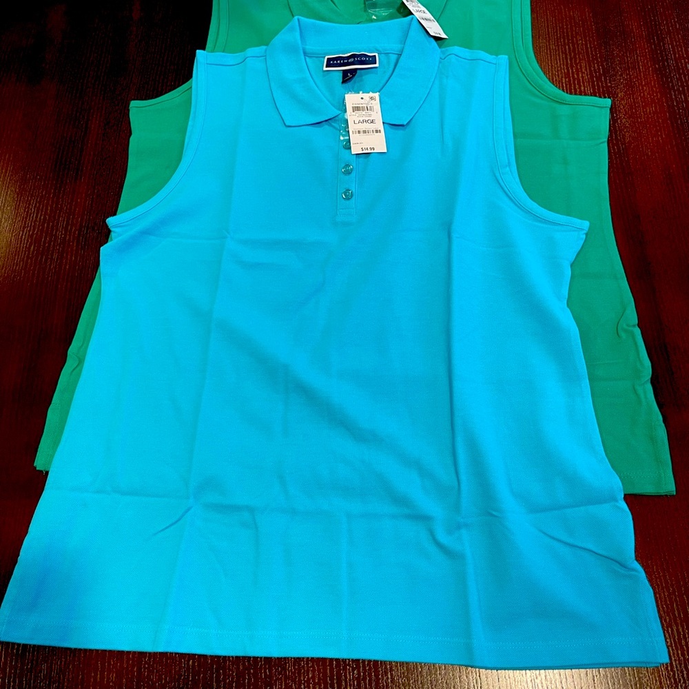 Woman’s sleeveless Karen Scott tops size Large.